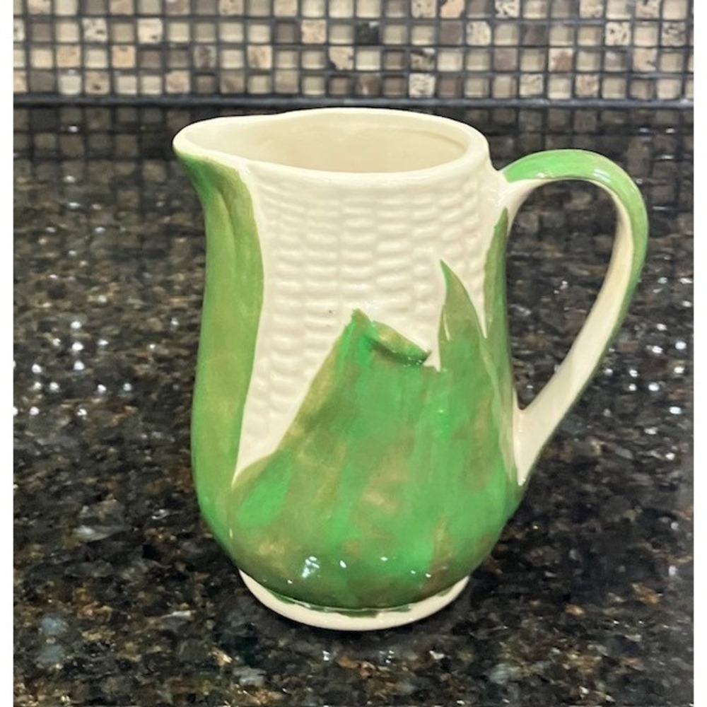 Shawnee White Queen Corn Pottery  Creamer /‎ Syrup Pitcher